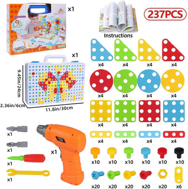 ConstructoKids | Construcción creativa con juego de taladro - Juguete educativo de construcción